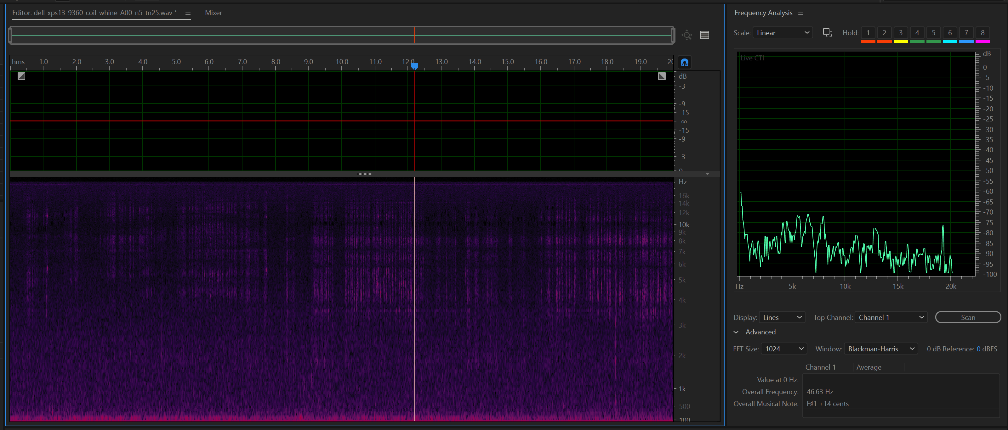 coil whine frequency analysis