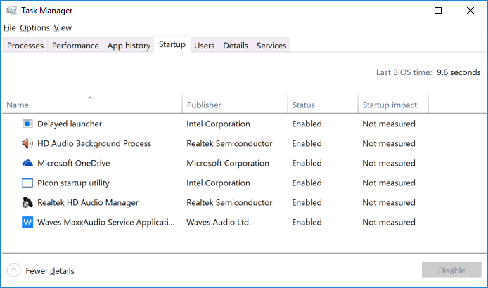 task manager startup