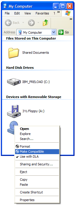 DLA drive property popup