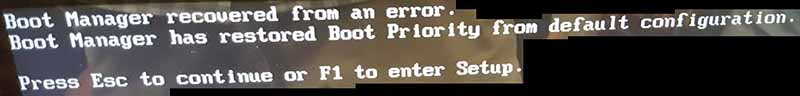 boot manager error
